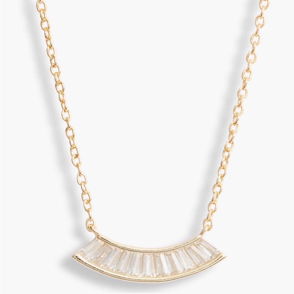 Argento Vivo | Gold-Plated Sterling Silver Baguette Necklace - 16-18”